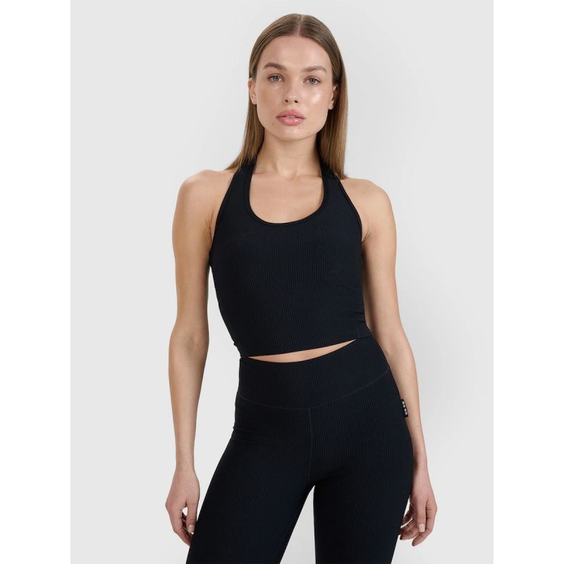 4F Women's slim crop top smooth | Anna Lewandowska atléta 4FALSSS25TSLEF215-20S
