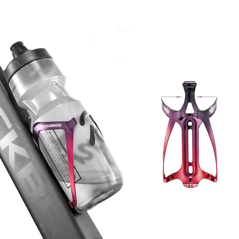 Rockbros RKL02 Aluminum Bottle Cage - Black and Red czarny || czerwony training equipment