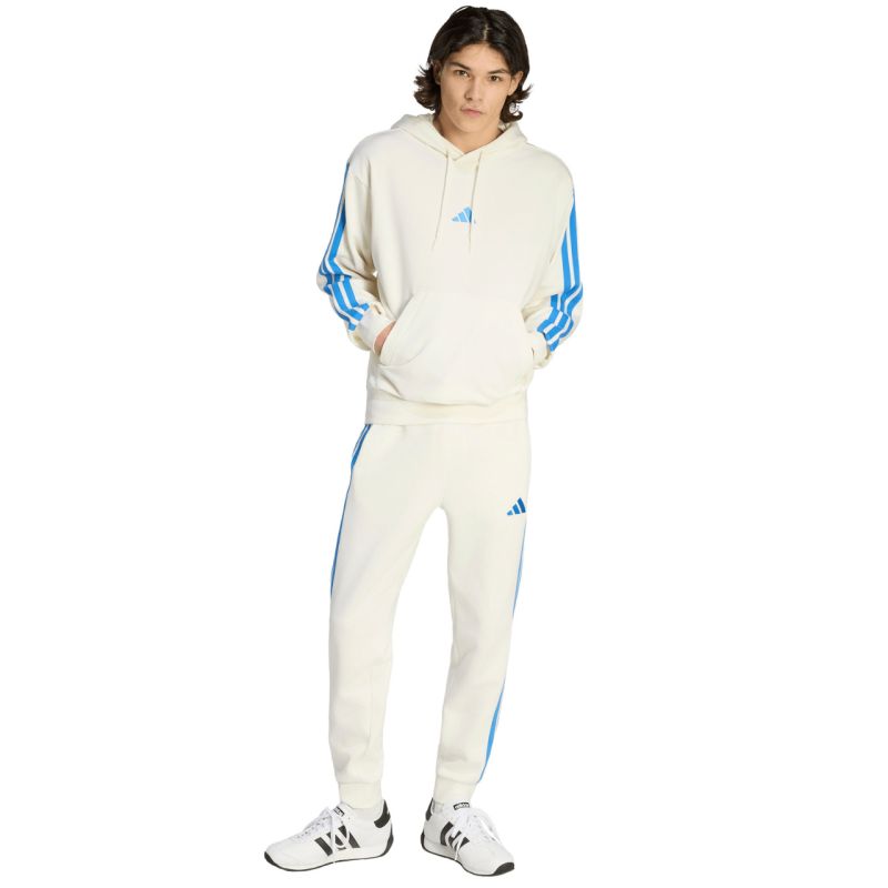 Men's adidas Essentials 3-Stripes French Terry Hoodie Cream KD4901