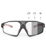 Rockbros Photochromic UV400 Cycling Glasses - Black and Red piros glasses, training equipment