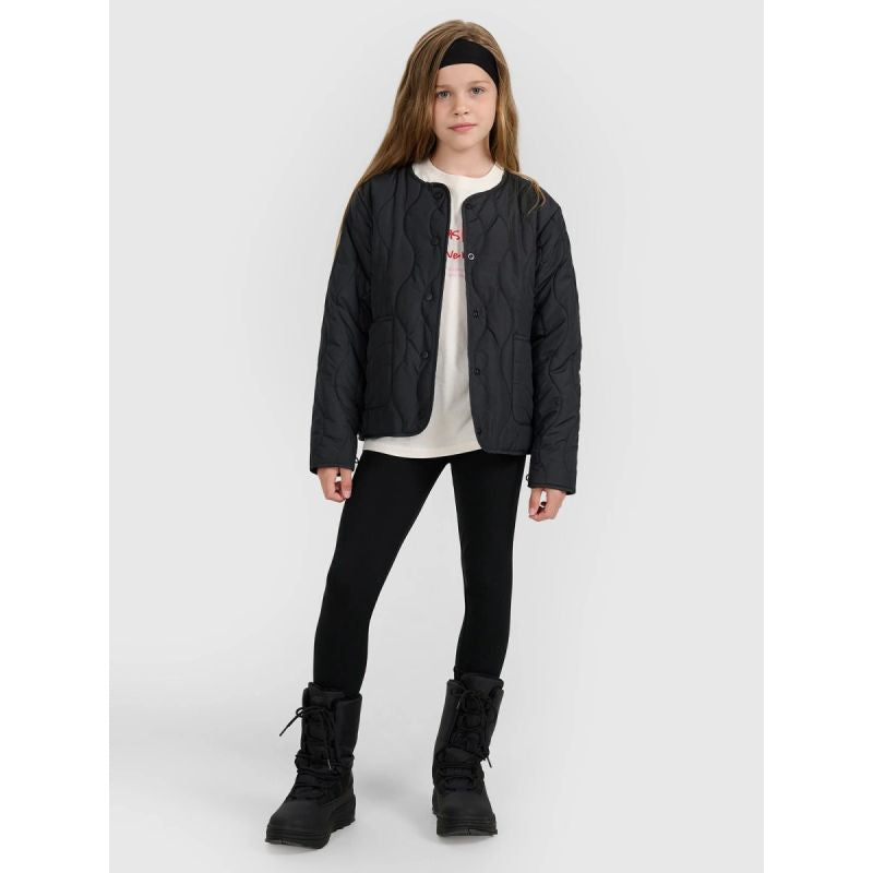 Girls' down jacket with synthetic filling 4F 4FJRAW25TDJAF0767-20S