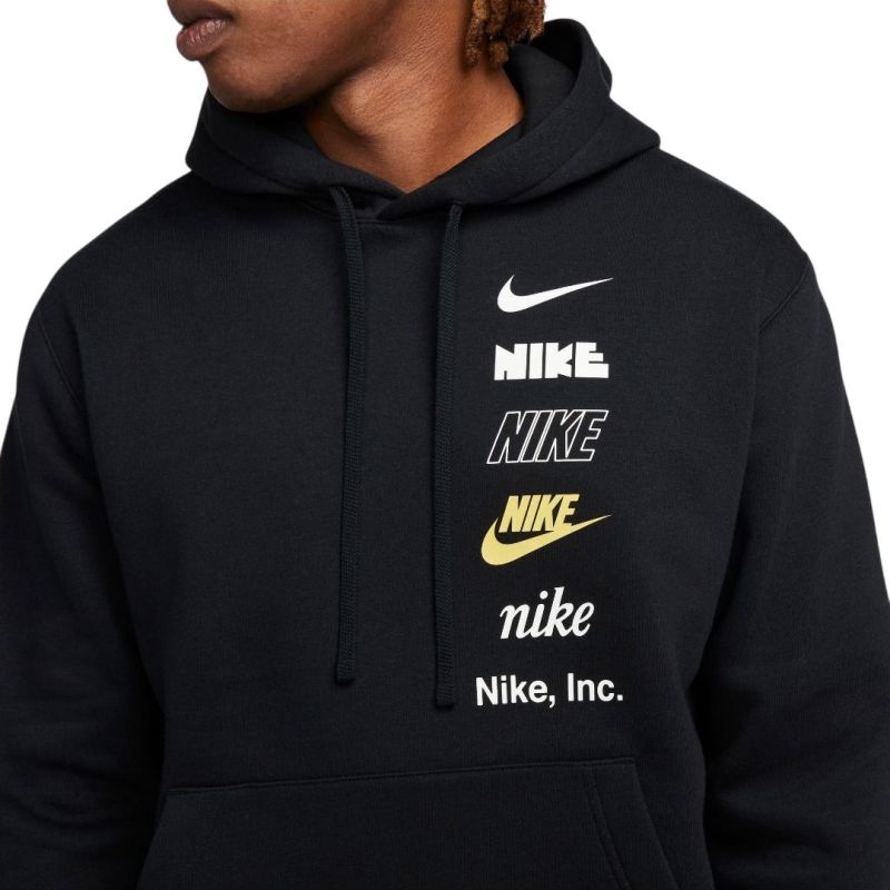 Nike Men's Hoodie Club BB PO Hoodie Mlogo DX0783-010 fekete kapucnis pulóver