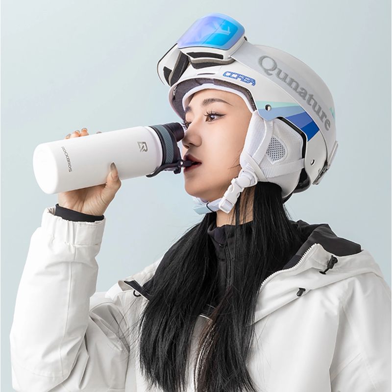Rockbros 35210029006 thermal bicycle bottle for drinks 650 ml - white biały \ 650 ml water bottles, training equipment, tourist equipment