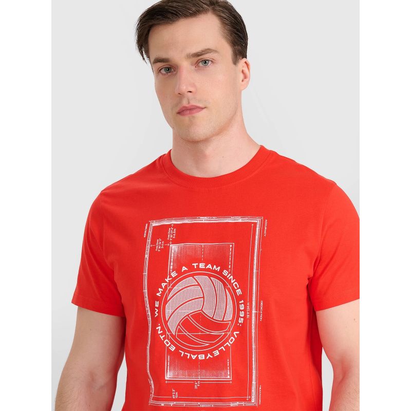 Men's regular t-shirt with volleyball print 4F 4FRAW25TTSHM3236-62S 3xl póló