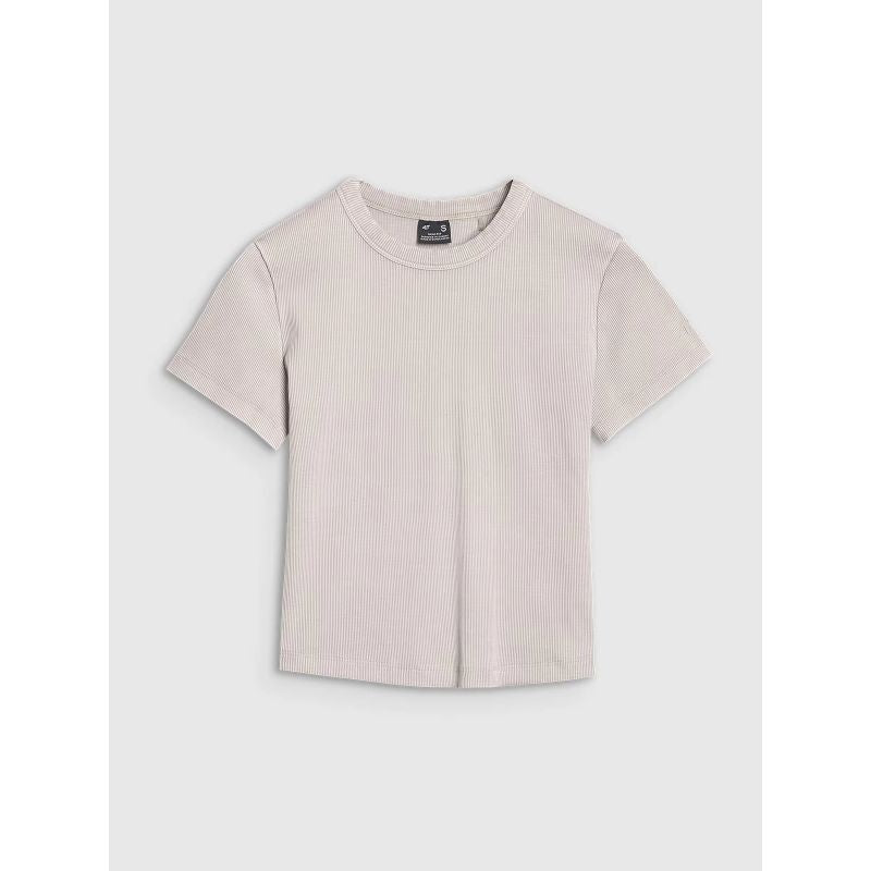 4f Women's slim ribbed t-shirt 4FRSS25TTSHF2696-83S General