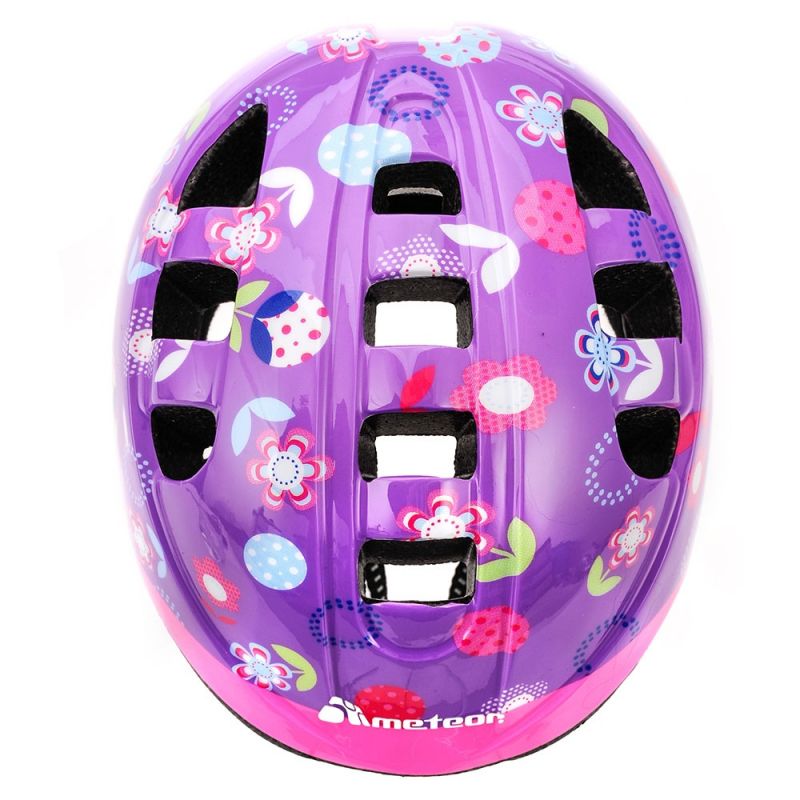 Meteor MA-2 flower Junior bicycle helmet lila helmets, protectors and knee pads