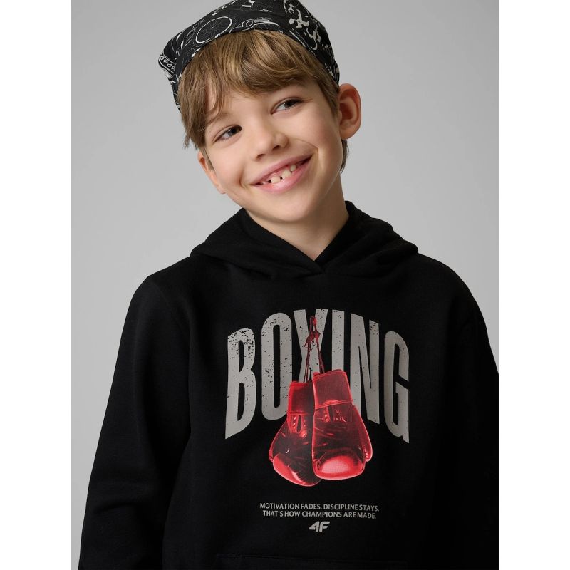 Boy's regular hooded sweatshirt 4F 4FJRSS26TSWSM2904-20S kapucnis pulóver