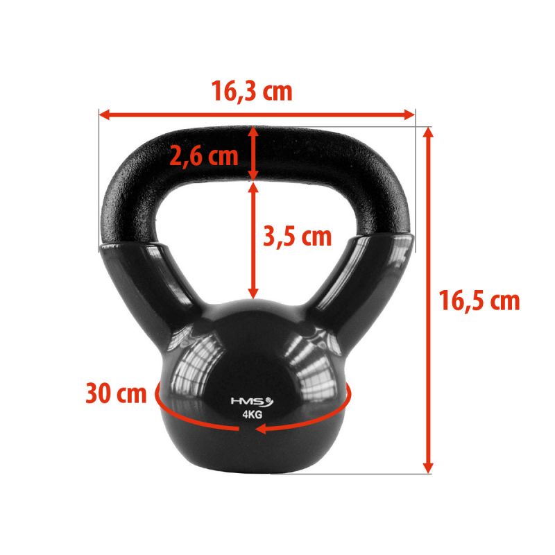 HMS Black KNV04 cast iron kettlebell fekete súlyzó 17-64-060