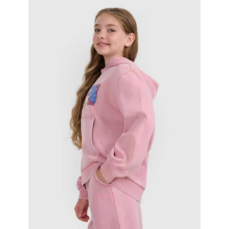 Girls' sweatshirt with hood, open, 4F 4FJRAW25TSWSF2294-54S kapucnis pulóver