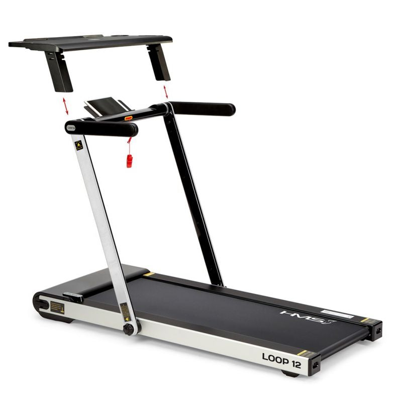 HMS MULTI Electric Treadmill with Desk 1-12 km/h, Gray szürke edzőfelszerelés 17-19-126