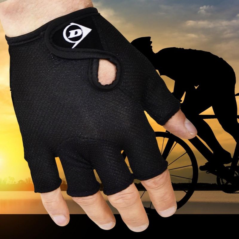 Dunlop Black Senior Cycling Gloves Rl fekete kesztyű GSP-1042367