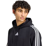 Adidas Men's Essentials 3-Stripes Fleece Hoodie fekete ruházat KY6602