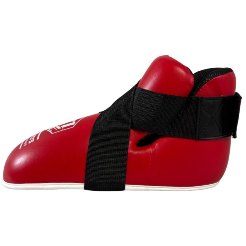 MASTERS FIGHT EQUIPMENT OSK-1 leather foot protectors (WAKO APPROVED) piros védőfelszerelés 03041-02M