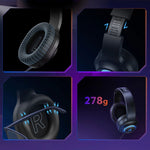 head QCY V200 Pro Wired Gaming Headphones with 7.1 Sound and Detachable Microphone - Black przewodowe \ czarny headsets