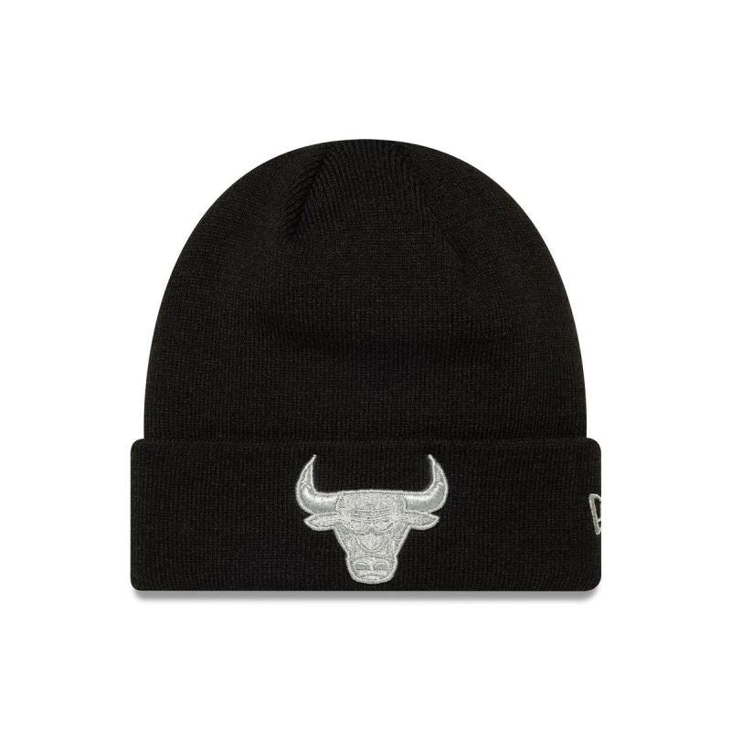 New Era NBA Chicago Bulls Metallic Black Cuff Knit Beanie - uniwersalny kötött sapka