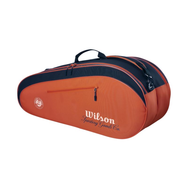 Wilson Roland Garros 2026 Team 6PK Tennis Bag Orange and Navy Blue