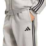 Adidas Men's Essentials 3-Stripes Fleece Tapered Cuffed szürke nadrág KY4127
