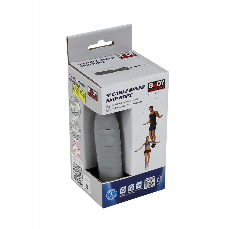 Body Sculpture Speed skipping rope with steel cable szürke edzőfelszerelés BK138