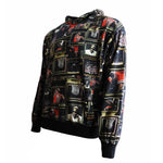 AIR Jordan Men's Brooklyn Fleece Printed Pullover Hoodie - fekete pulóver