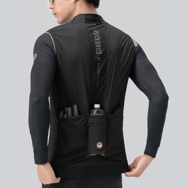 Rockbros ROAD TO SKY men's lightweight breathable cycling vest S - black s \ czarny vests