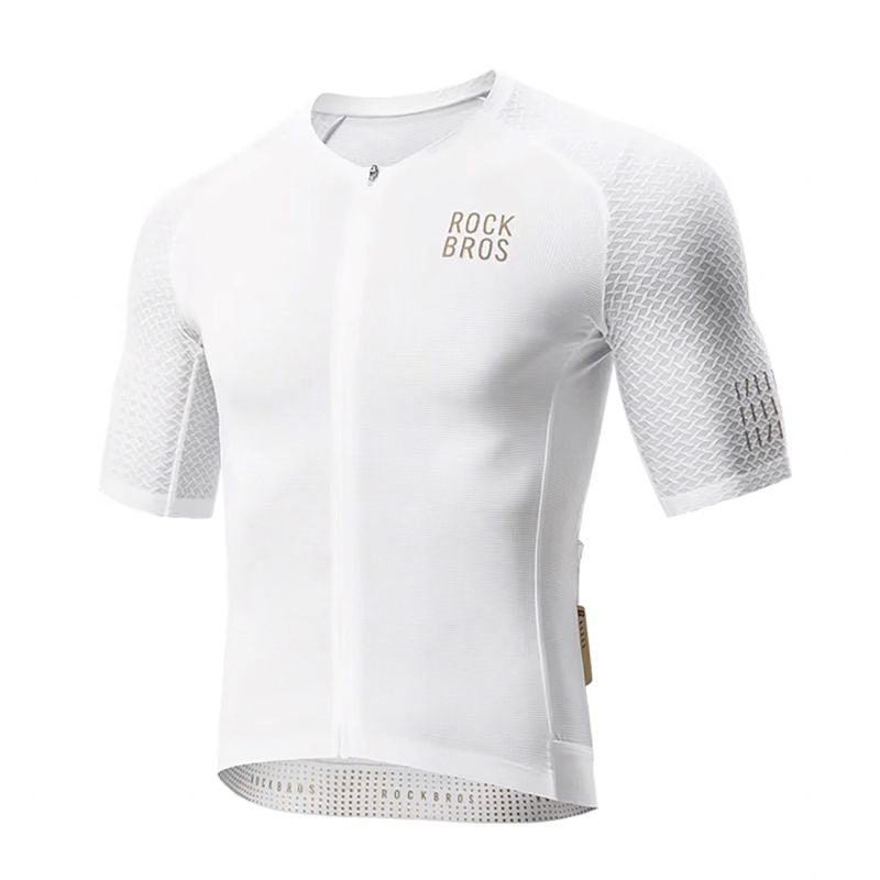 Rockbros Diamond Short Sleeve Cycling Jersey Size L - White biały \ l póló