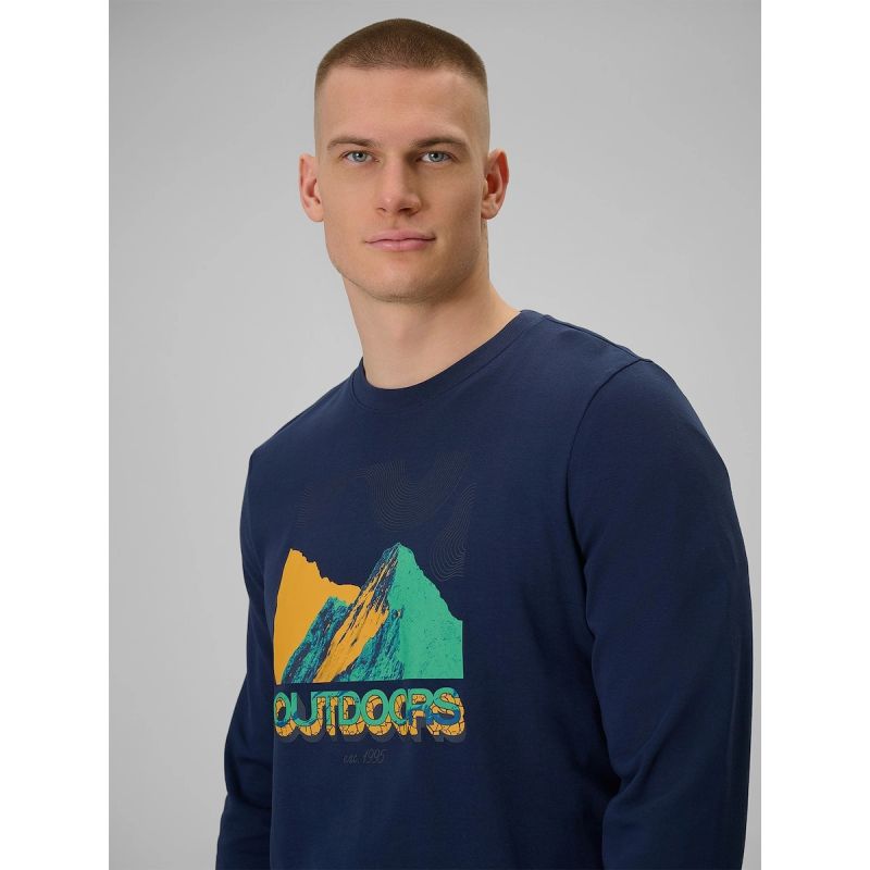 Longsleeve with print for men 4F 4FRAW25TLONM618-31S hosszú ujjú póló