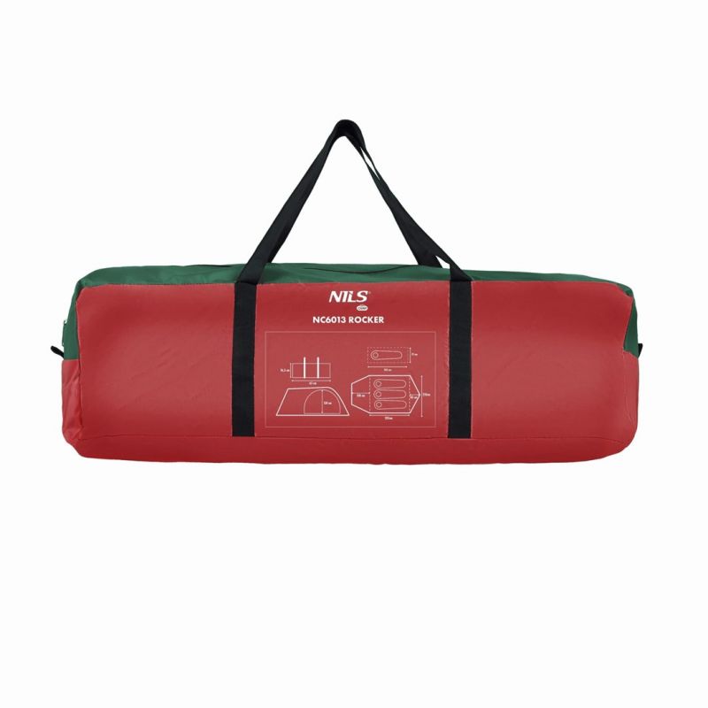 Nils Extreme NILS CAMP Rocker camping tent for 3 people, green and red piros tourist equipment