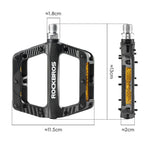 Rockbros Reflective Nylon Bicycle Pedals - Black