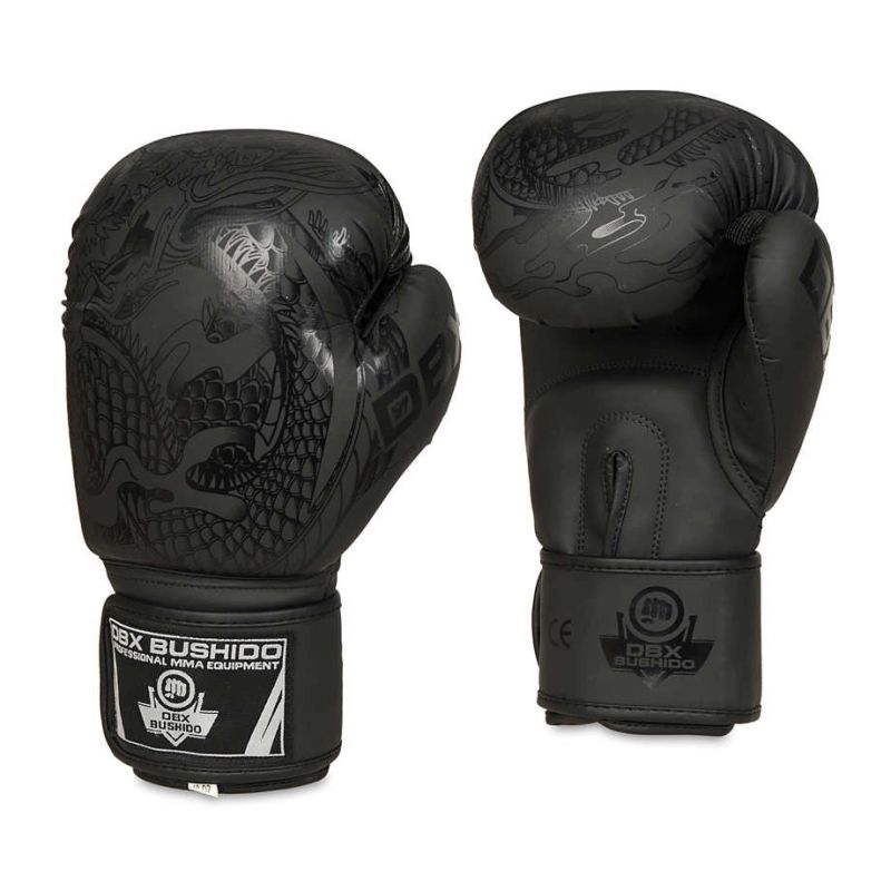 DBX Bushido 8oz Boxing Gloves - Black Dragon - Valor Series fekete kesztyű