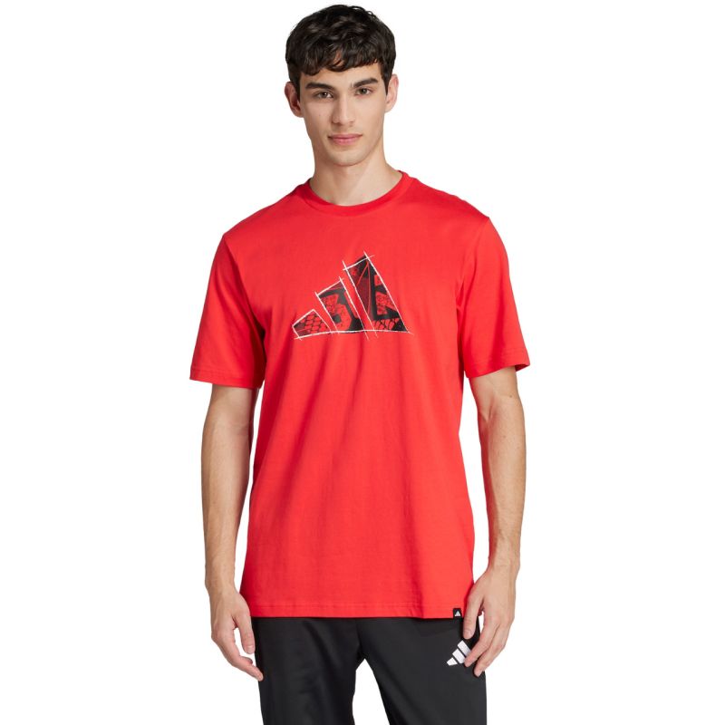adidas Logo Graphic Men's T-Shirt Red JJ3934 Ruházat