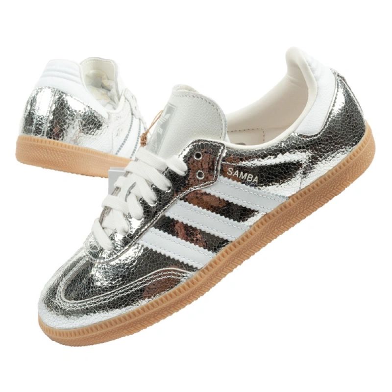 Adidas women's sports shoes Samba OG silver sneakers fashionable leather szürke sportszár