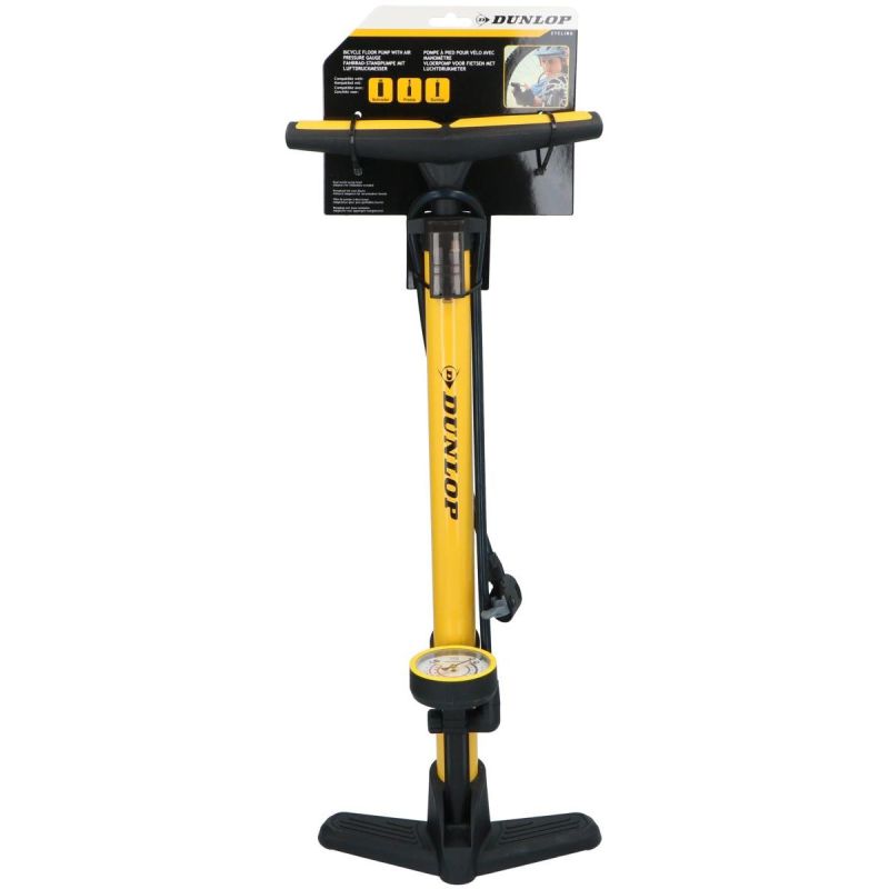 Dunlop Workshop Bicycle Pump (16bar) With Manometer Yellow sárga pumpa GSP-255255