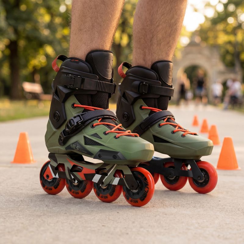 Na1601 Slayd Green Slalom Roller Skates Size 44 Nils Extreme zöld utcai cipő