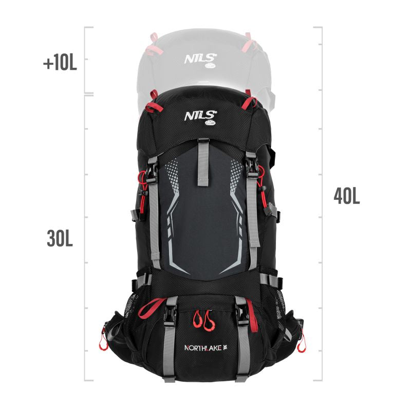 Nc1993 Northlake Black Tourist Backpack 30l+10 Nils Camp fekete hátizsák