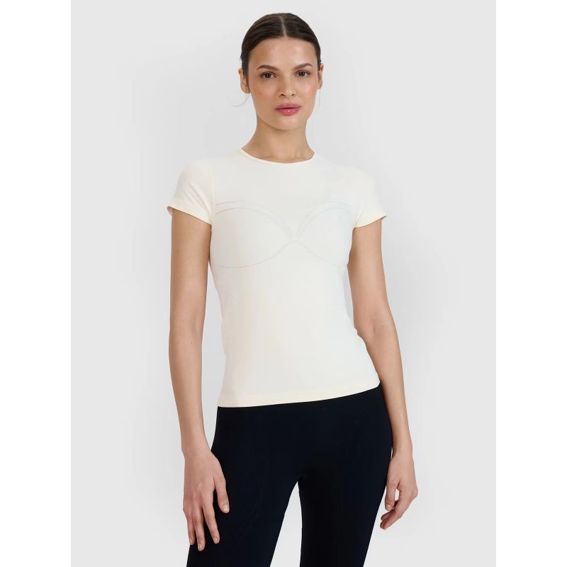 Women's quick-drying yoga and pilates t-shirt 4F 4FWSS25TFTSF1270-11S xs/s póló