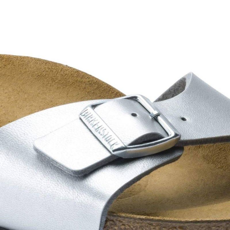 Birkenstock Madrid Birko-Flor Silver Women's Slides Regular Wide (0040411) cipő