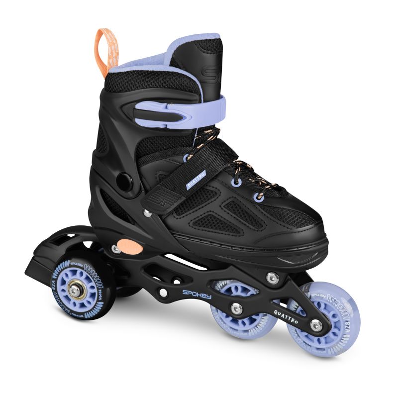 Spokey Quattro 4IN1 SPK-943430 inline skates size 34-37 BK/VT Szabadidő kiegészítő