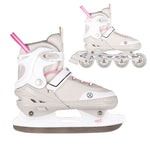 NH18188A 2in1 GREY-PINK SIZE S(29-33) ROLLER SKATING WITH HOCKEY SLIDE NILS EXTREME rózsaszín papucs