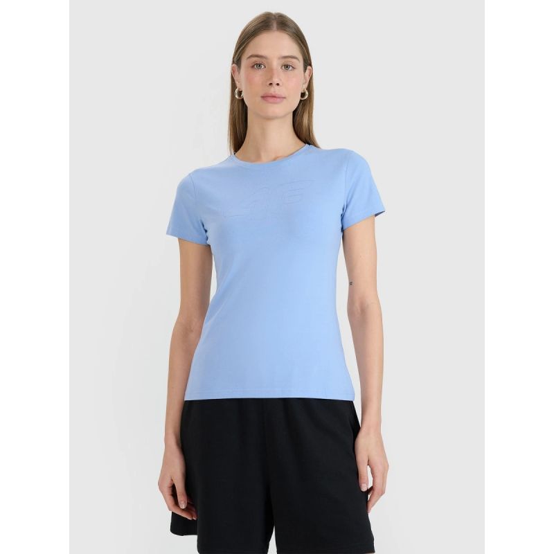 Slim T-shirt with print for women 4F 4FWMM00TTSHF2674-32S 2xl póló