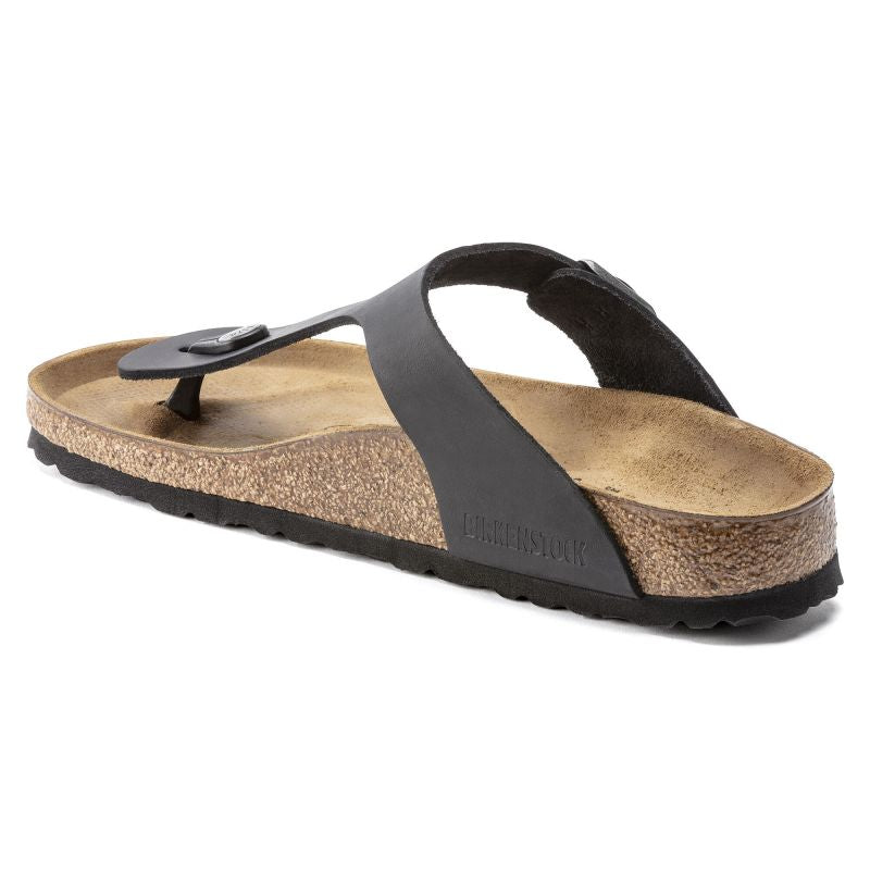 Birkenstock Gizeh NU Oiled Black Regular Women's/Men's Flip-Flops Oiled Leather for Wide Feet (0845251) general