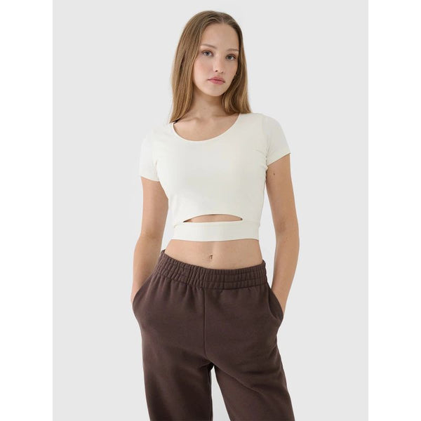 4f Women's crop top plain t-shirt 4FRSS25TTSHF2695-11S General