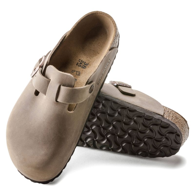 Birkenstock Boston Tabacco Brown Oiled Leather Regular Wide Slides for Women/Men (0960811) Egyéb