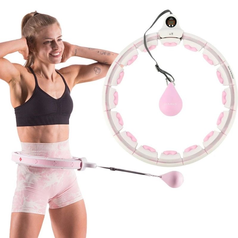 HMS HHW06 hula hoop with studs, weight and counter, pink rózsaszín edzéssegítő 17-44-561