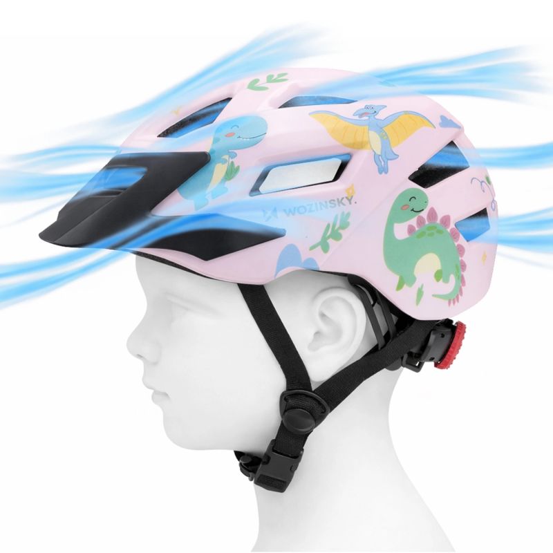 Wozinsky Children's MTB Bike Helmet with Detachable Visor XS - Pink 48-52 cm \ różowy védőfelszerelés HT-45R-199823