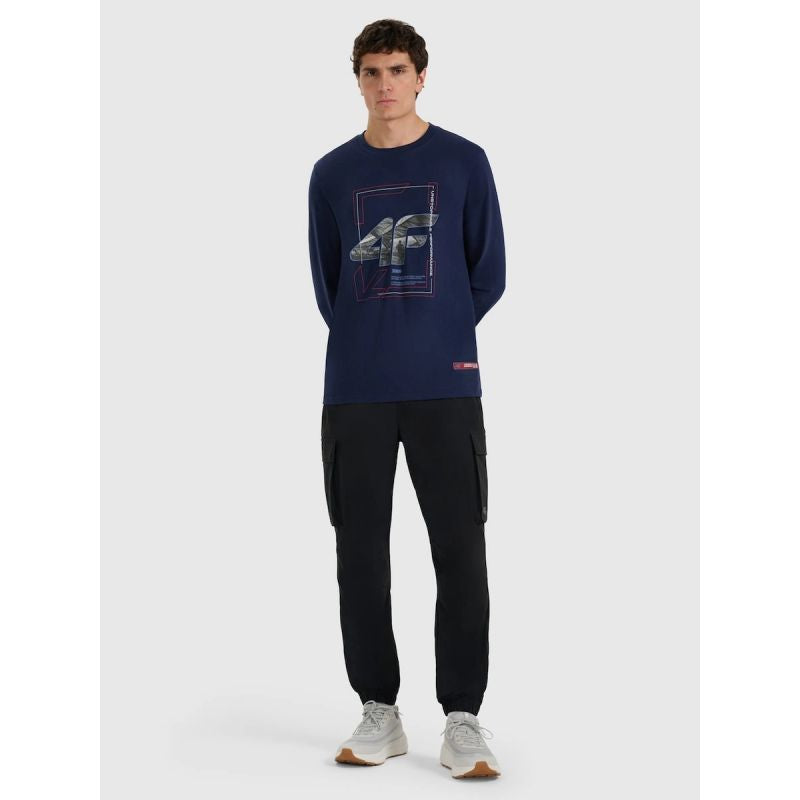 Men's longsleeve regular with print 4F 4FRAW25TLONM606-31S hosszú ujjú póló