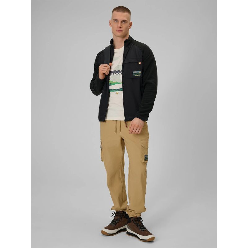 4F Regular men's fleece with stand-up collar polár pulóver 4FRAW25TFLEM446-20S
