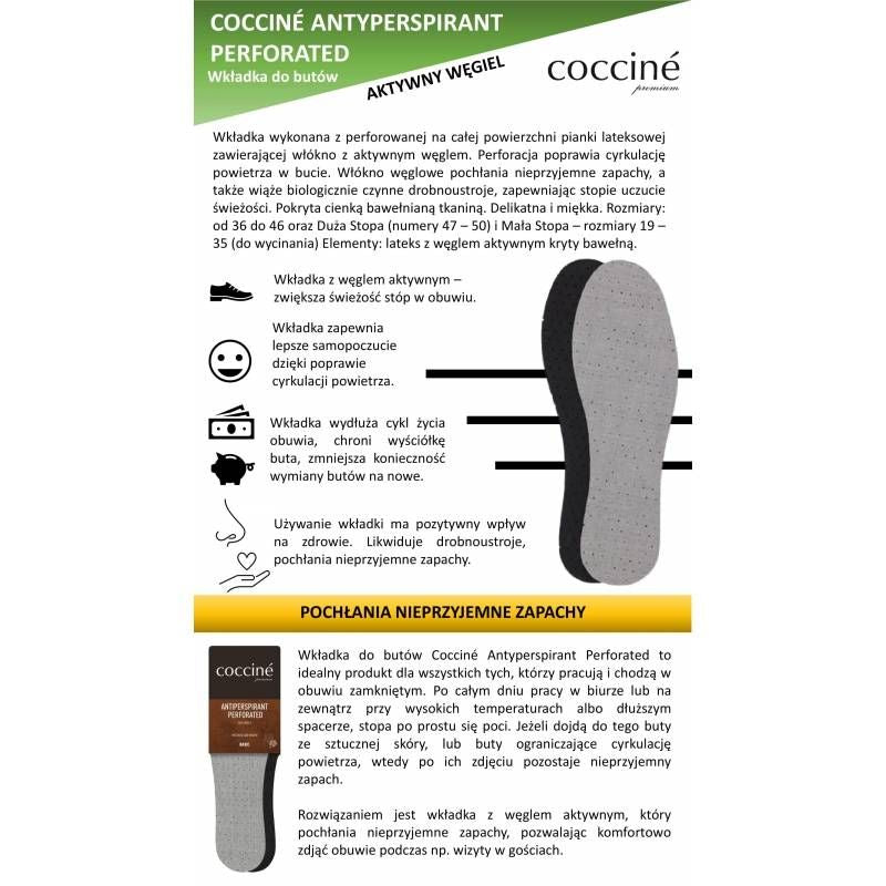 Inny Coccine Antiperspirant Perforated DA0213 Shoe Insoles Egyéb