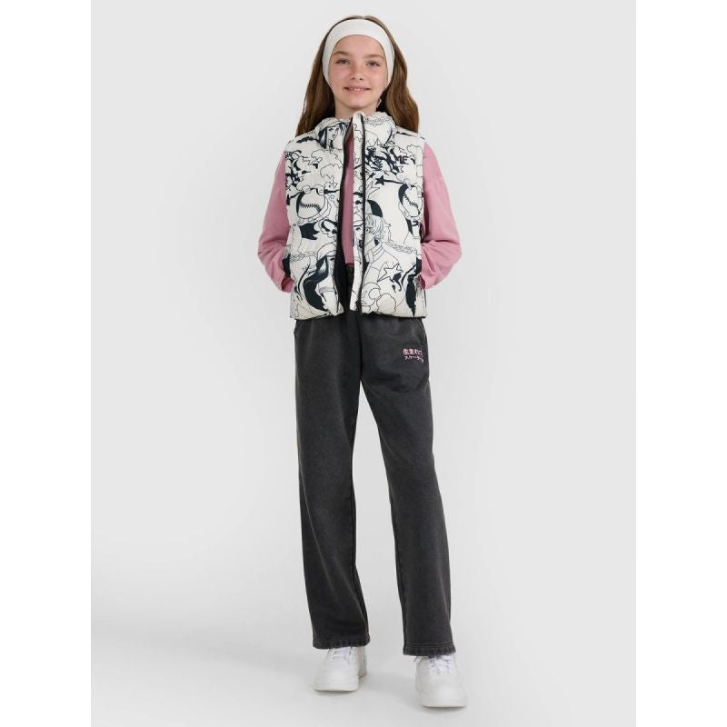 Girls' down vest with synthetic filling 4F 4FJRAW25TVJAF320-11A mellény