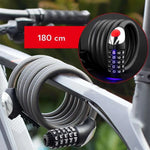 Rockbros bike lock – steel cable, 5-digit code + LED, utcai cipő 5907769384219-211820
