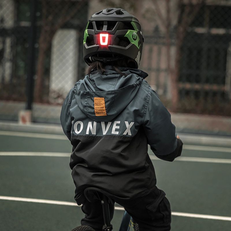 Rockbros TS-61 10110061004 Children's Bike Helmet with Detachable Chin Size M (54-57) - Green zielony \ m helmets, martial arts equipment
